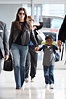 A stylish Sandra Bullock and her son Louis jet out of New York | Daily ...