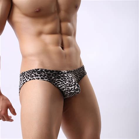2019 Sexy Briefs Panties Mens Underwear Low Rise Underpants Leopard