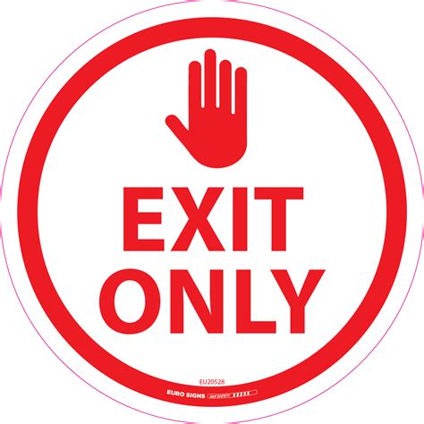Exit Only Red 250mm Od Floor Graphic Decal Euro Signs