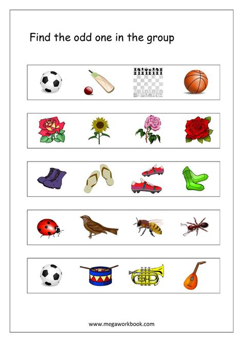 Free Printable Odd One Out Worksheets - Logical Thinking & Aptitude
