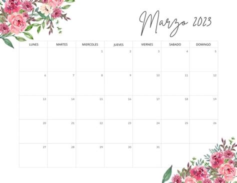 Editable Calendario Marzo 2023 Para Imprimir Docalendario