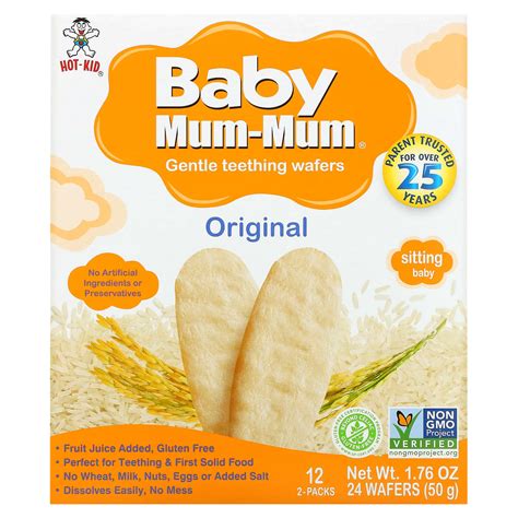 Hot Kid Baby Mum Mum Gentle Teething Wafers Original 12 Packs 2