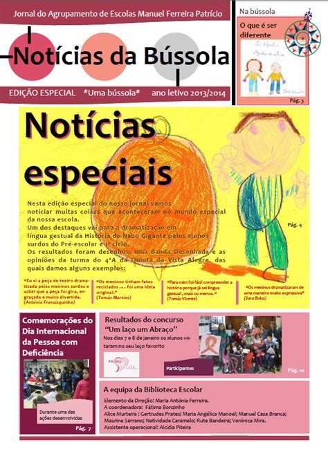 Jornais Escolares Jornal Escolar “notícias Da Bússola” Publica Edição Especial