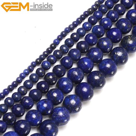 Lapis Lazuli Round Shape Loose Beads For Jewelry Making Strand 15 Diy