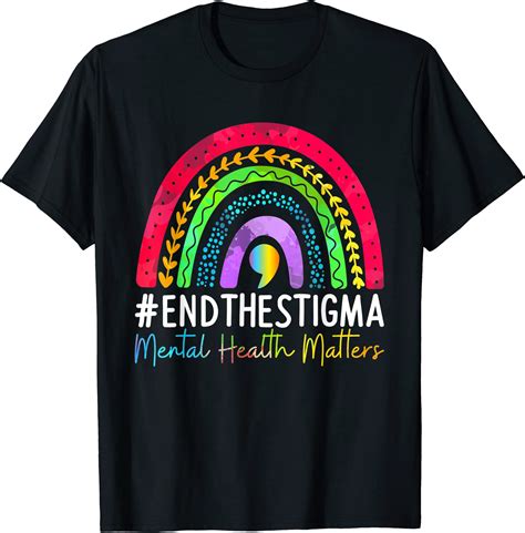 Mental Health Matters End The Stigma Rainbow Boho T Shirt Men Buy T
