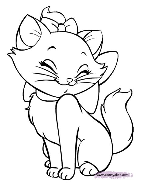 Disney Aristocats Marie Coloring Pages Sketch Coloring Page