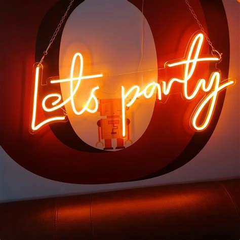 Let S Party Custom Neon Signs Decoration Wall Hanging Gift Etsy