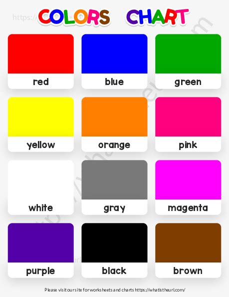 Colors Charts For Kids And Classroom 1 Of 3 Your Home Teacher