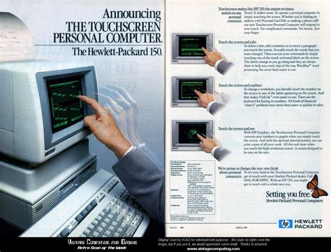 Vcandg Retro Scan Of The Week The Hp 150 Touchscreen Computer