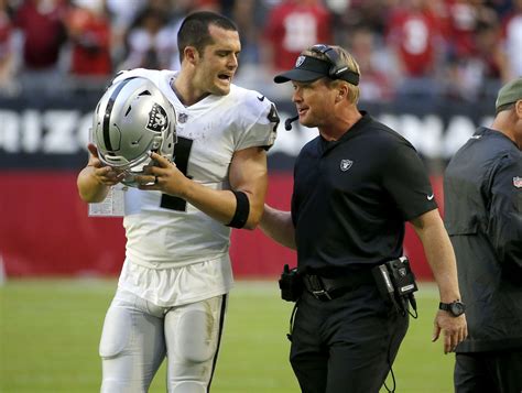 ‘everythings Good I Promise Derek Carr And Jon Gruden Downplay A Sideline Dustup The