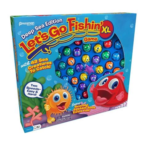 Pressman Lets Go Fishin Xl Deep Sea Edition 2 To 4 Players Kids Ages