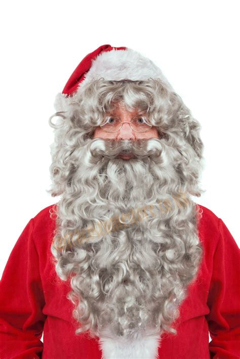 Long Santa Beard With Wig 15540 Cm Grey Uk