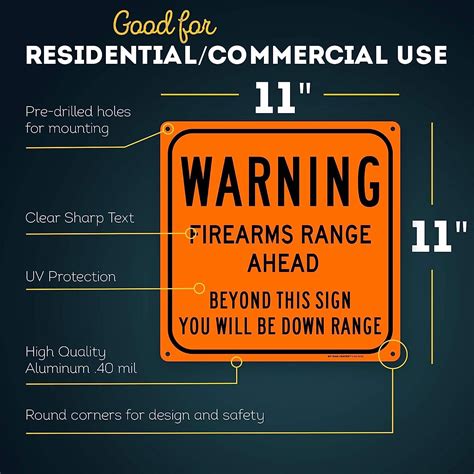Warning Firearm Gun Shooting Range Sign 12 X 12 0 40 Aluminum Fade