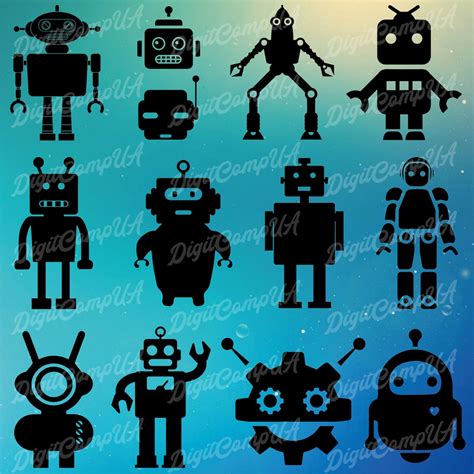 Robot Svg Bundle Robots Svg Cut Files Instant Download Etsy