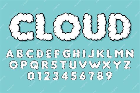 Premium Vector Alphabet Cloud Bubble Cute Typography Set Concept