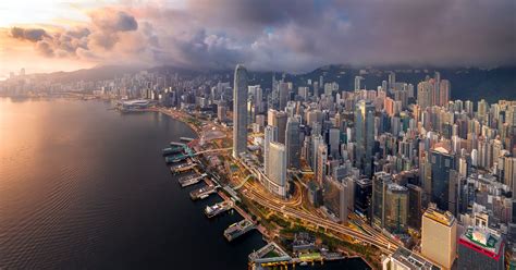 Hong Kong Asia China City Cityscape Aerial View 2262x1188