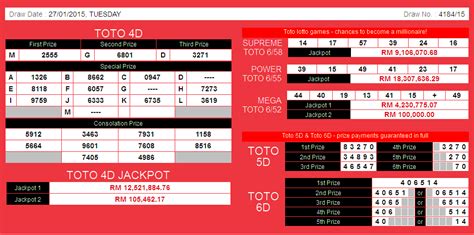 Malaysia sports toto grand toto 6/63. Check 4D Results for Malaysia and Singapore: 4D Results ...