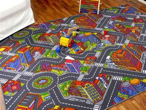 Den richtigen teppich für kinderzimmer zu finden, ist oft gar nicht so leicht, denn die wahl des passenden designs spielt eine entscheidende rolle. Kinder Spiel Teppich Straßenteppich 3D Big City Grau in 24 ...