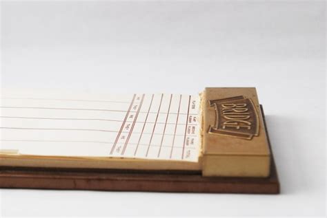 Vintage Bridge Score Pad Bridge Score Keeper Card Game