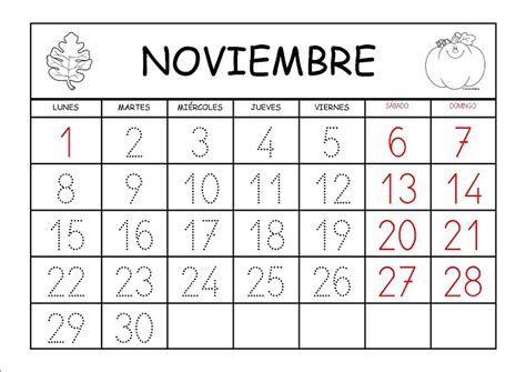 El Blog De Eva Calendario De Noviembre