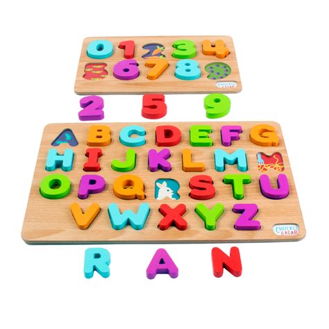 2 Pack Of Wood Puzzles Abcs And 123s