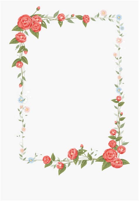 Download And Share Rose Frame Design Floral Flowers Border Clipart