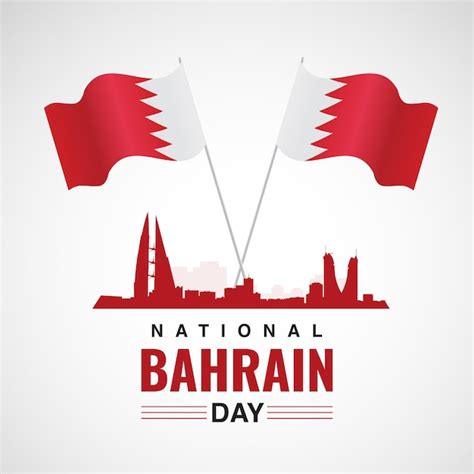 premium vector bahrain national day bahrain flag waving celebration vector illustration