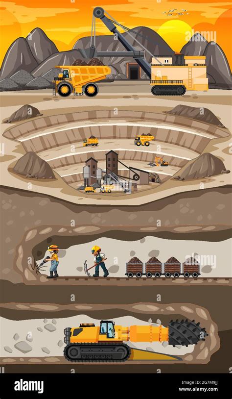 Mine Tunnel Vertical Stock Vector Images Alamy