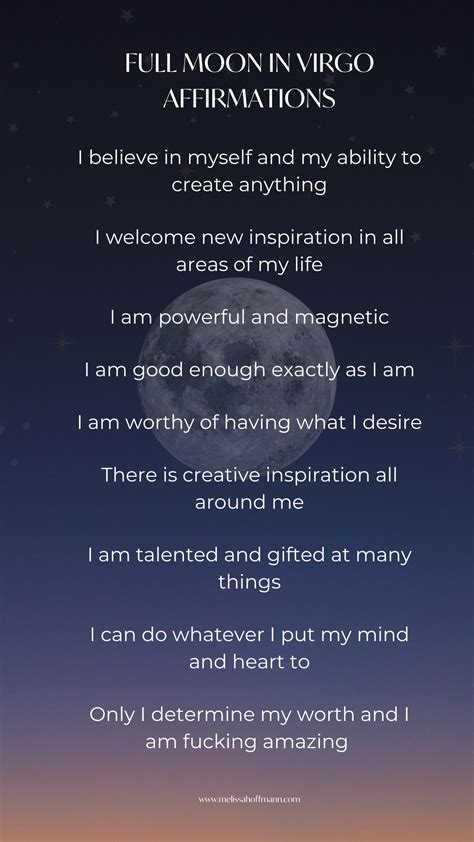 Full Moon In Virgo Affirmations — Melissa Hoffmann