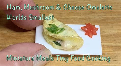 Worlds Smallest Ham Cheese And Mushroom Omelette Miniature Meals Real