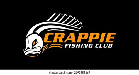 Crappie Fish Fishing Logo On Black Stock Vector Royalty Free