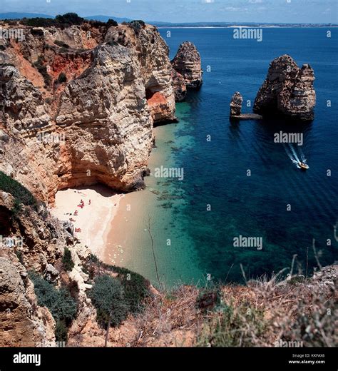 Lagos Portugal Secluded Beach Stock Photo Alamy