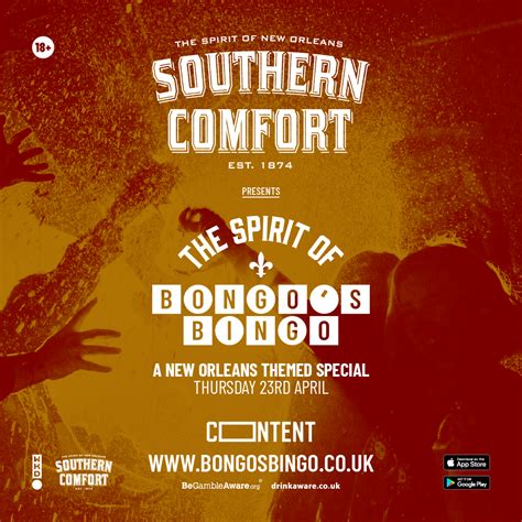 Southern Comfort Presents The Spirit Of Bongos Bingo 230420 Bongos Bingo