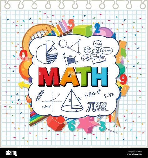 Doodle Math Formula With Mathematics Font Illustration Stock Vector
