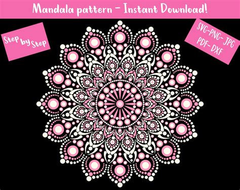 Dot Mandala Pattern 42 Art Guide Dot Mandala Painting Svg Pdf  Png
