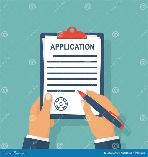Application Form Write Stock Vector Illustration Of Hand 92205396