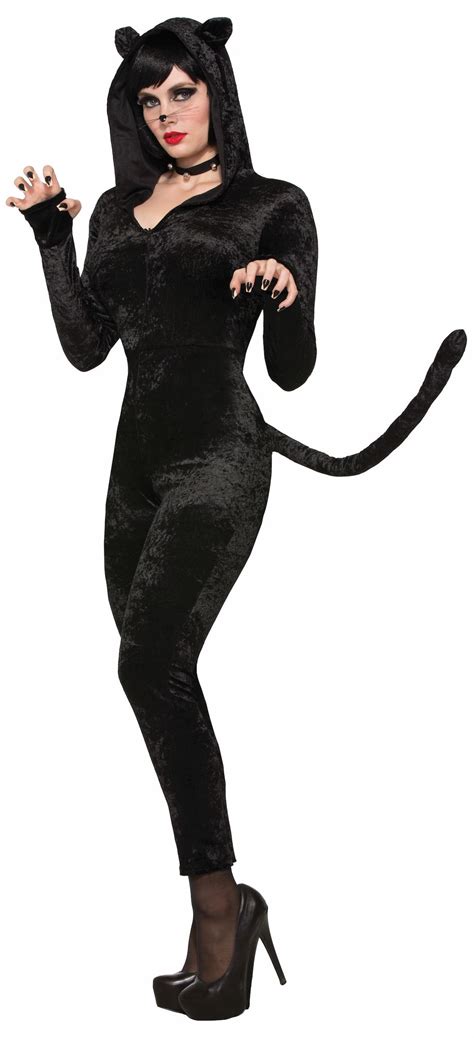 Schwarzer Catsuit Mit Schwanz Gr Sm Kostüm Zubehör Für Katze Cat Samt