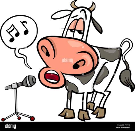 Singing Cow Cartoon Illustration Fotografías E Imágenes De Alta