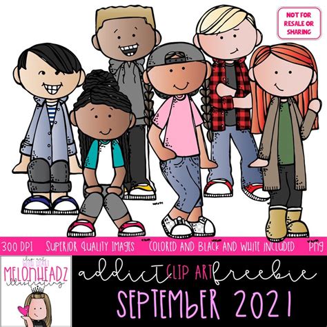 Melonheadz Addicts Clip Art September Set 2021 Mini Etsy