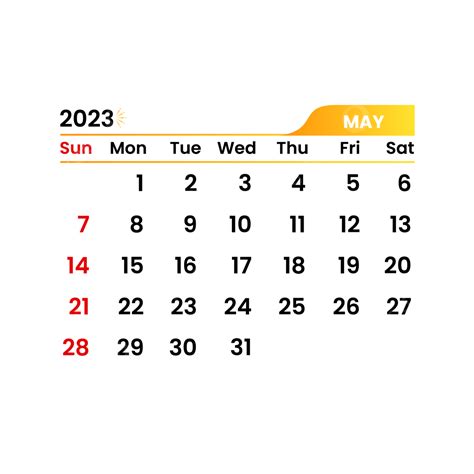 May 2023 Transparent Calendar Vector Images May 2023 Calendar May