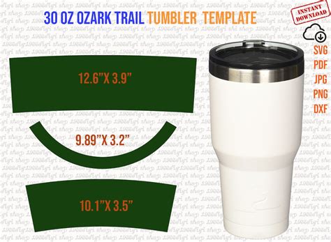 30 Oz Sublimation Tumbler Template Size