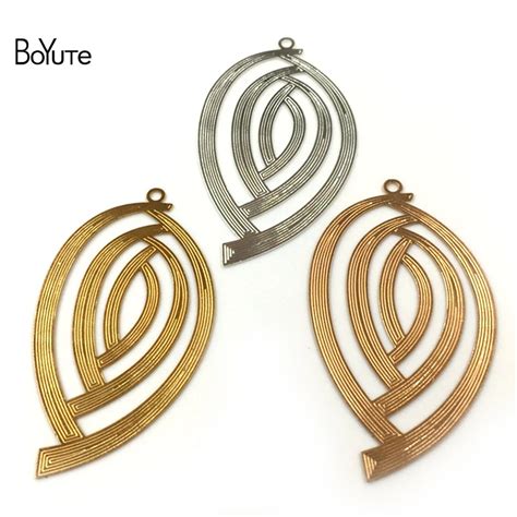 Boyute 10pcs 4726mm Copper Metal Sheet Silver Gold Pendant Charms For