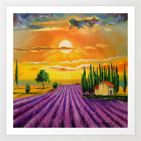 Lavender Field At Sunset Art Print By Olhadarchuk Society6