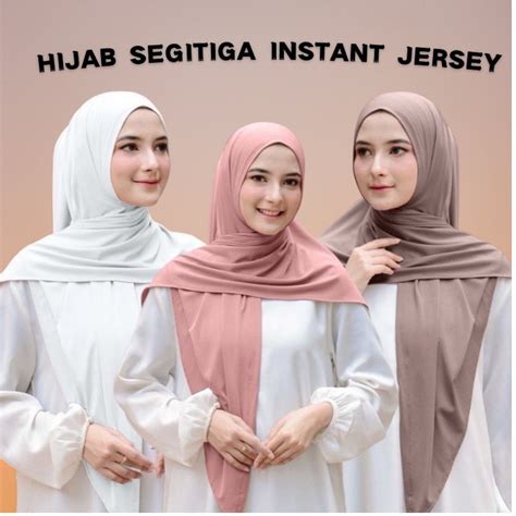 Jual Jilbab Hijab Segitiga Instan Jersey Hijab Jersey Premium Setia Kerudung Segi Tiga