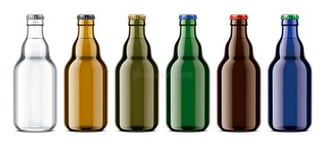 Colored Glass Beer Bottles Mockup Stock Vector Illustration Of Lemonade Juice 154145845