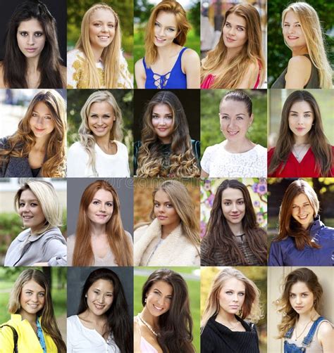 Collage De Belles Jeunes Femmes Entre Le Voix Pour Dix Huit Et Trente