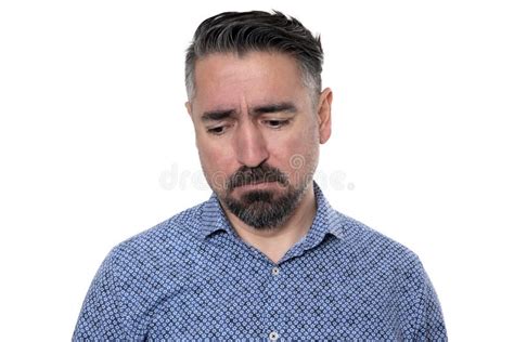 Portrait Of Sadness Man Looking At Camera Stock Photo Image Of