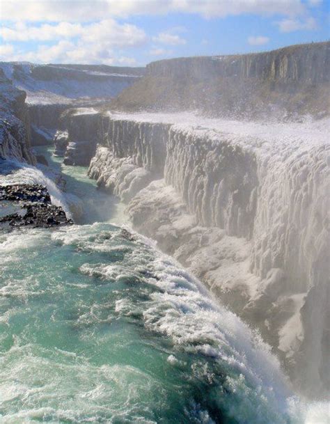 Frozen Gullfoss Waterfall Iceland Iceland Pictures Beautiful