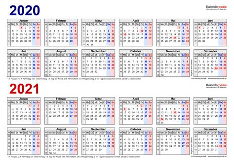 Kalender 2020 2021
