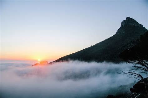 Sunrise Above The Clouds On The Mountain In Cape Town South Africa